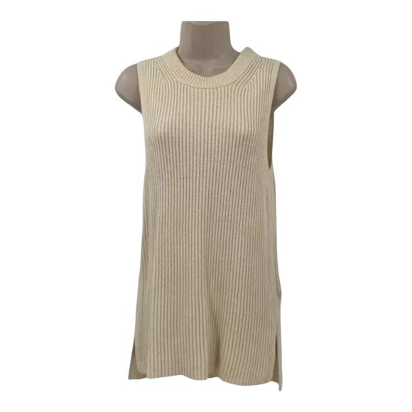 J.Crew Crew Sleeveless Knitted Sweater Vest Tunic XS Merino Wool Blend Ivory - Picture 2 of 9